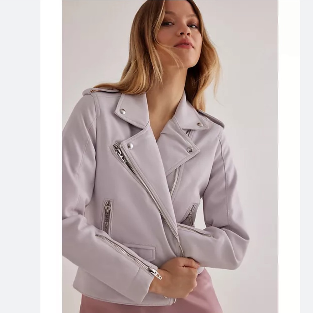 Blanknyc Lilac Faux Leather Biker Jacket Size XL